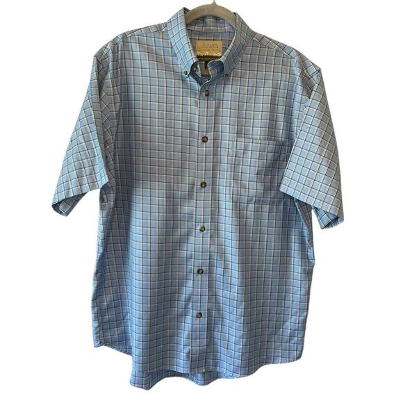 Cabelas Outfitter Series Shirt Mens Large Plaid Button Up Short Sleeve - Picture 1 of 4